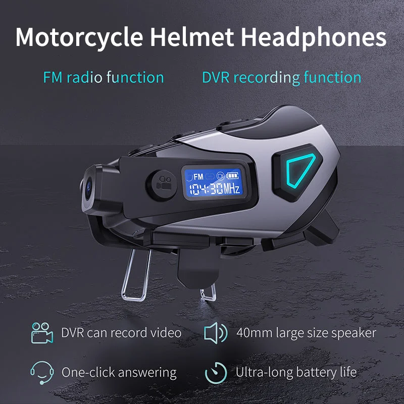 K10 Motosiklet Kamera Sistemi 1080p Video Kaydedici Sürüş Dvr Kask Kamerası Kablosuz Kulaklık Ve Gürültü Önleyici Özellikli